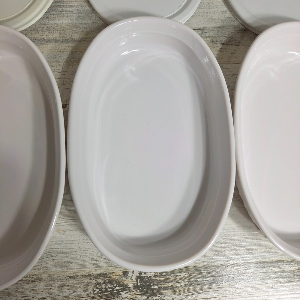 Vintage Corningware French White F-23-B Casserole Dishes 700ML Oval with Lids - Picture 7 of 9